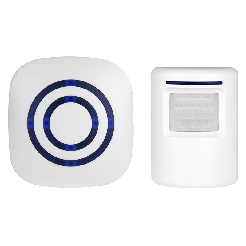 110V-240V Wireless Doorbell PIR Infrared Sensor Motion Detector Entry Door Bell Alarm w/ Receiver & Transmitter EU Plug: 1 Sensor 1 Receiver