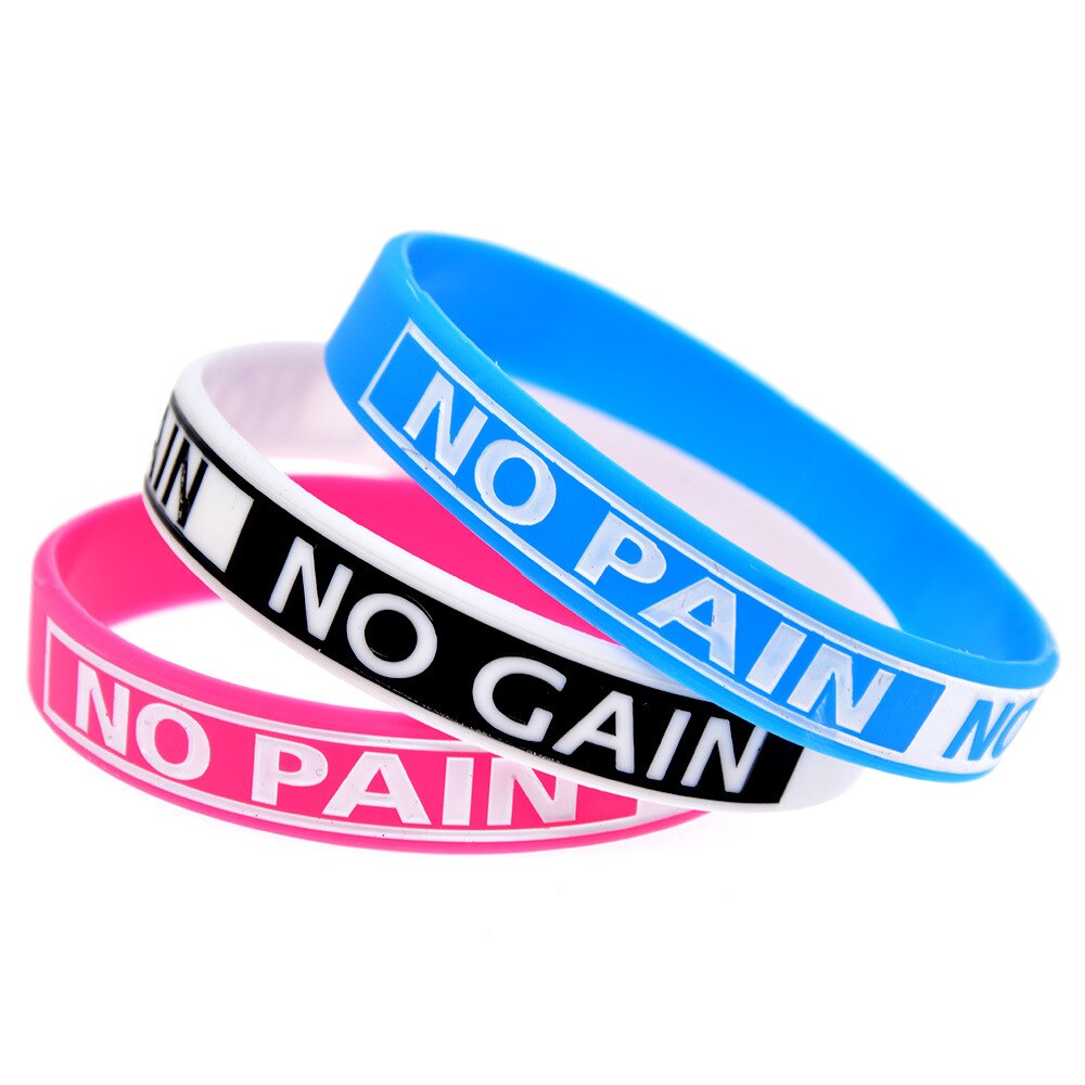 Mode No Pain No Gain Siliconen Inspirational Armband Met Eenvoudige En Veelzijdige Mannen En Vrouwen Sport Armband