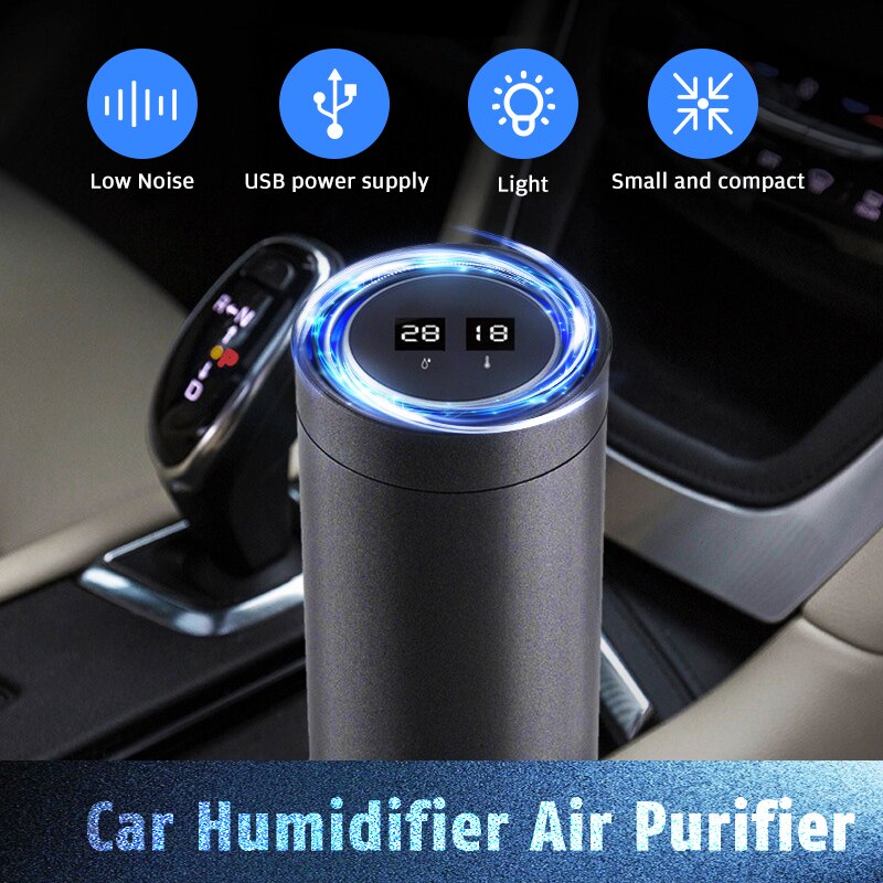 Portable Air Purifier Car Air Purifier &amp; HEPA Filter Fresh Air Anion Infrared Sensor USB Air Cleaner For Car SUV Jeep Smoking