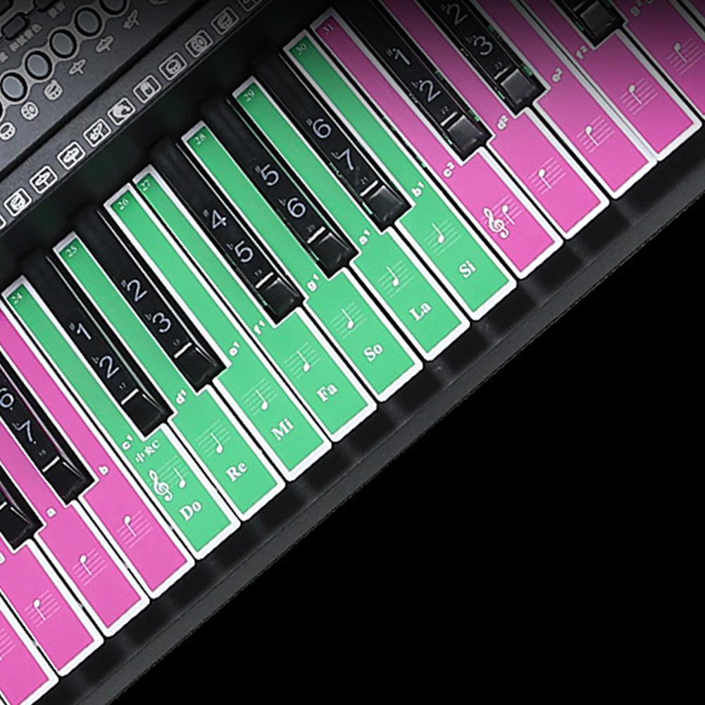 61 Keys Piano Keyboard Sound Name Stickers Piano Keyboard Stickers "61 keys to send black keys Music Decal Label Note