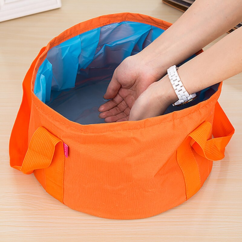 15L portátil de viaje al aire libre plegable lavabo de Camping cuenca tazón bolsa de lavamanos de baño de pie de cubo