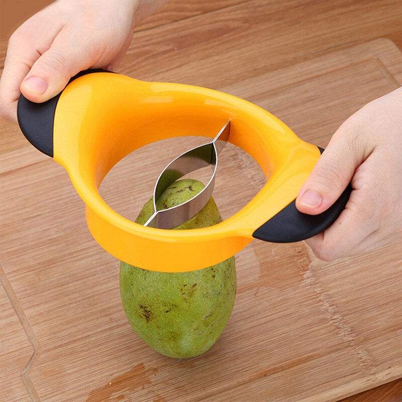 Rvs Mango Slicer Manual Handvat Separator Mango Corer Perzik Cutter Divider Home Kitchen Tool Accessoires