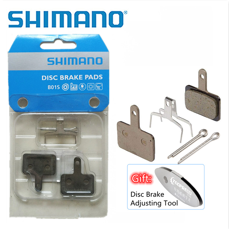 SHIMANO-pastillas de freno de resina B01S, para MTB MT200 /M315, br-M485, M445, M446, M447, M395, M355, M575, M475, M416, M396, M525, M465