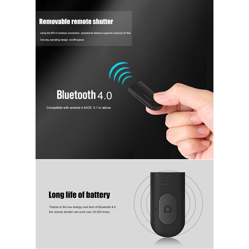 Kabelloser bluetooth-selfie-stick, tragbarer handyhalter, ausziehbares mini-stativ für ios- und android-smartphones