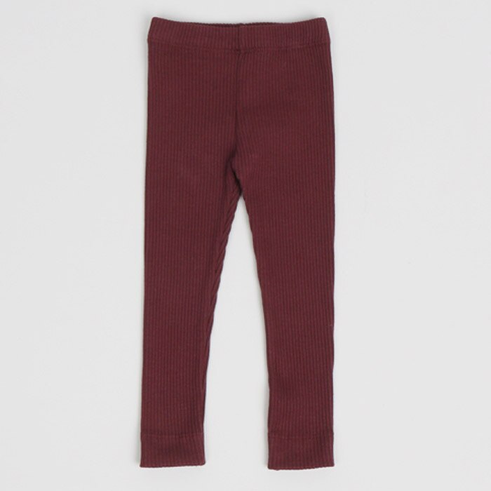 Koreaanse Stijl Peuter Meisjes Leggings Baby Kids Geribbelde Broek Katoenen Baby Kinderen Broek Elastische Taille Zachte Broek: wine red