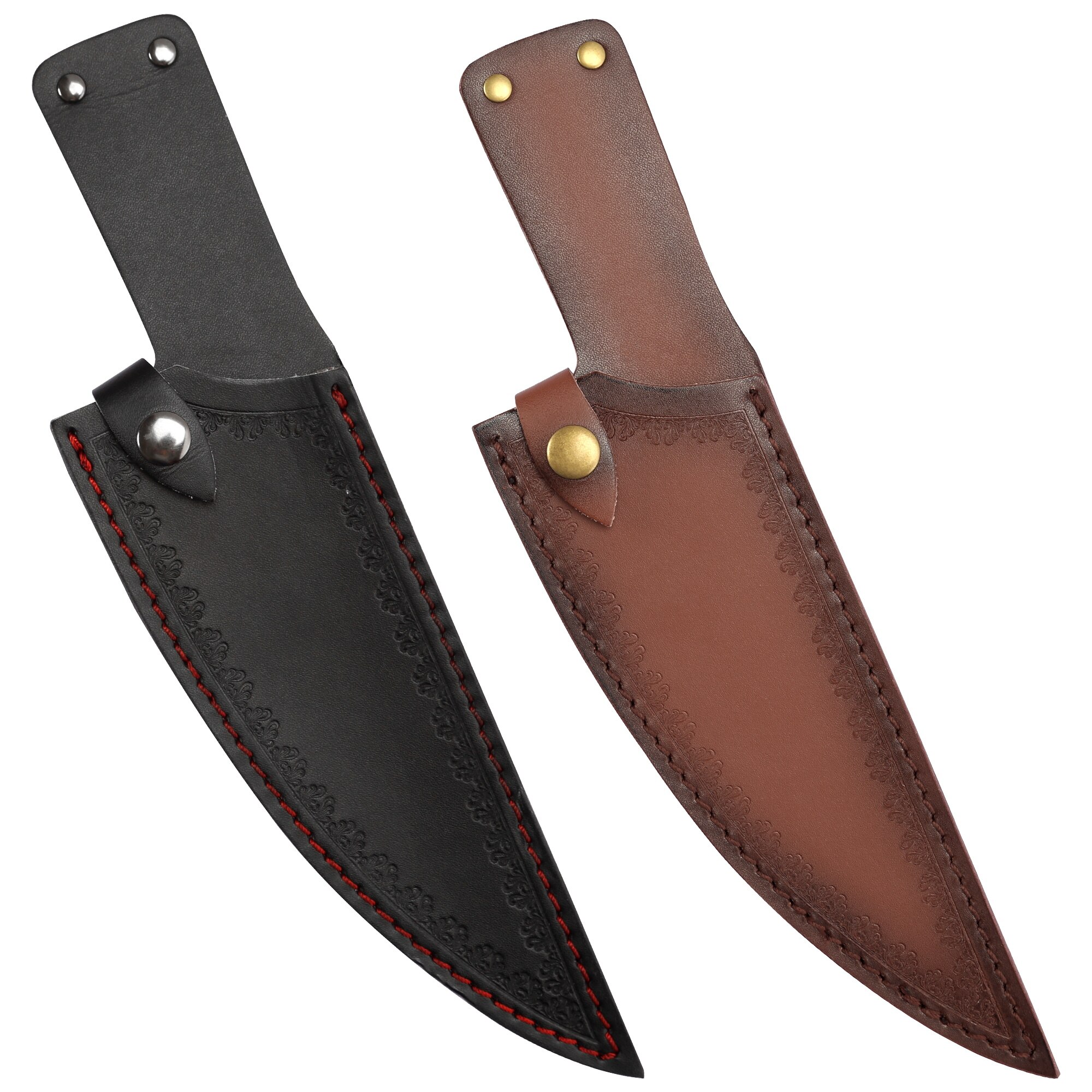 Xyj 2 Stks/set Koksmes Holster Leather Cover Schede Voor 8 Inch Keukenmessen Edge Guard Protector Met Riem Loop mes Mouwen