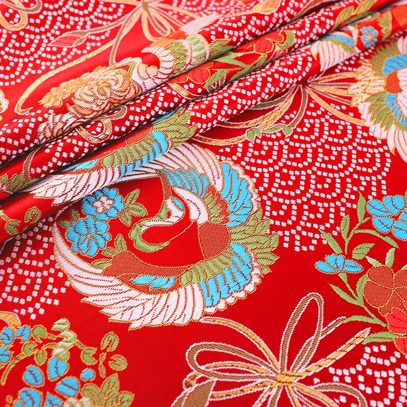 Satijnen Stof Brokaat Jacquard Kleding Stoffen Naaien Cheongsam Kimono Voor Diy Patchwork Naad Kledingstuk Materiaal