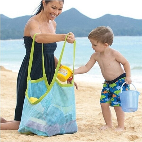 Borsa da spiaggia per bambini portatile per bambini borsa da spiaggia per bambini giocattoli da spiaggia per bambini borse a rete per stoccaggio zaino pieghevole per bambini: TI340