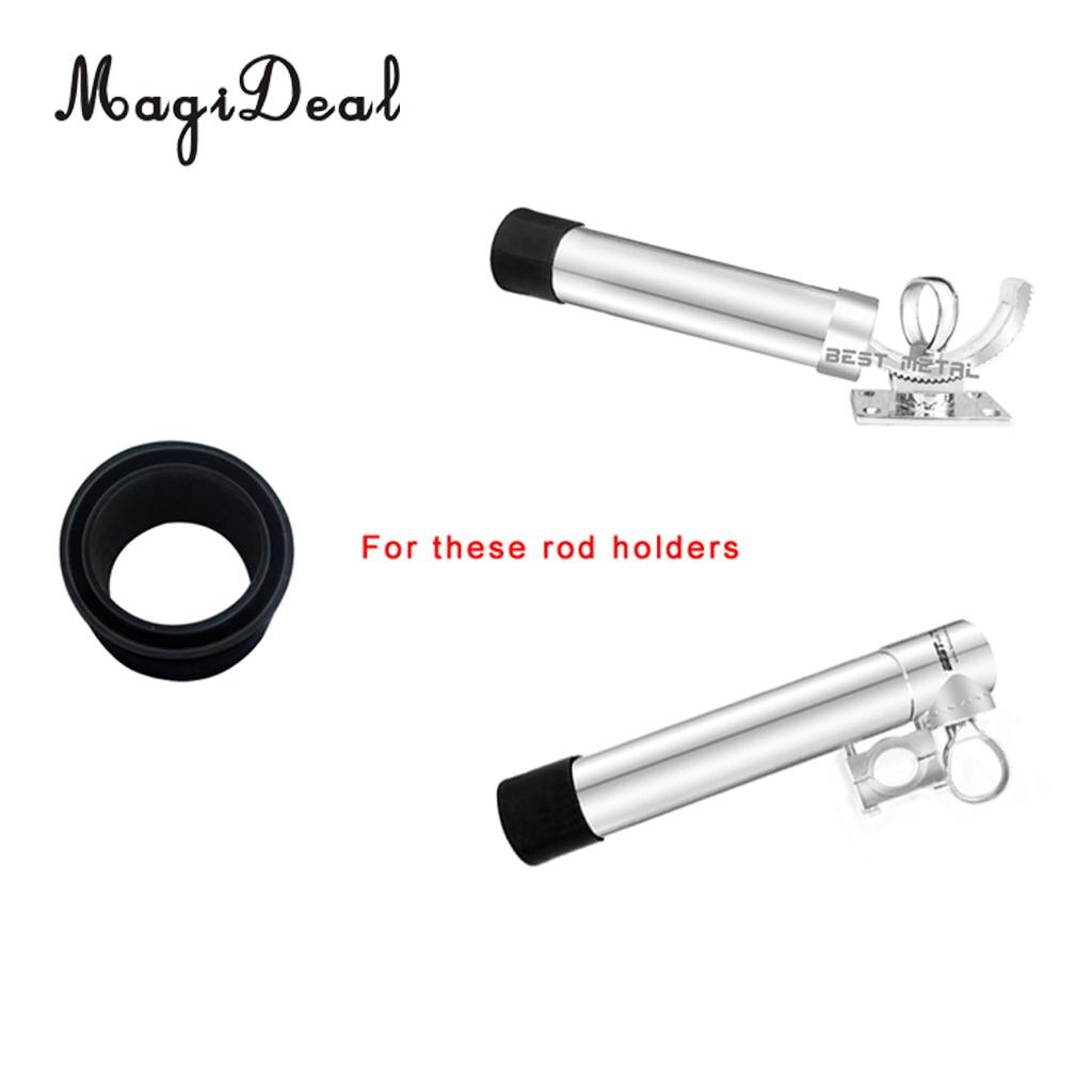 Magideal 6 st svart gummi 2 " 50.8mm spö hållare insatsskydd för marinbåt fiske bete bräda rostfritt stål spö hållare