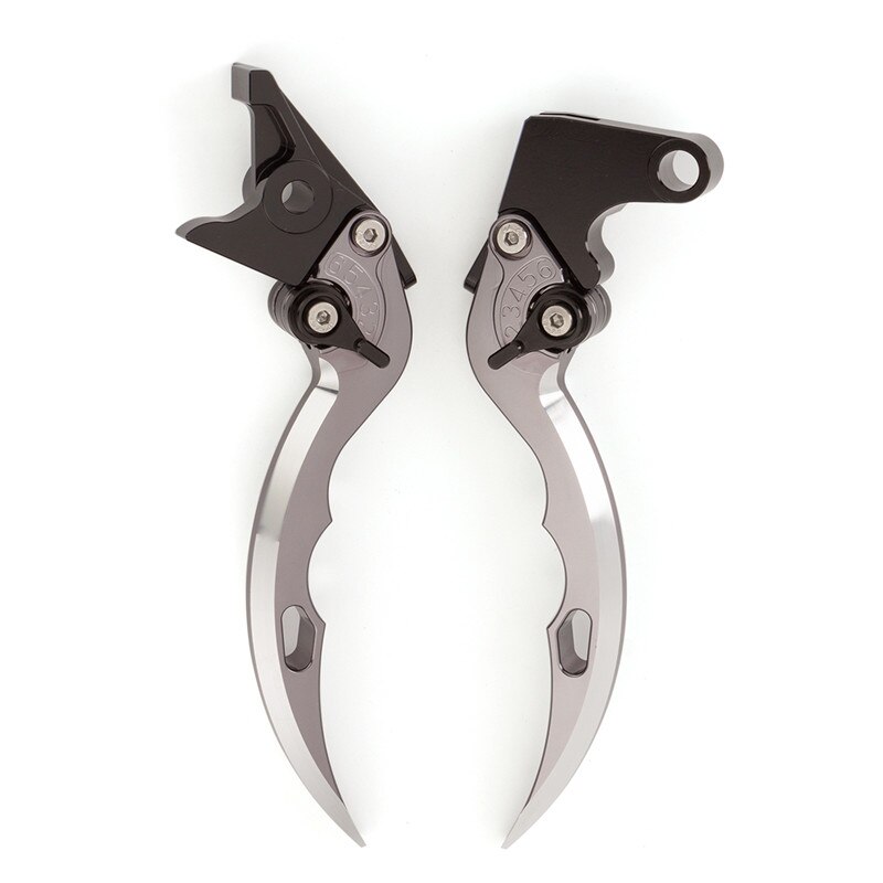 FX CNC – lame de couteau de moto réglable en aluminium, leviers d&#39;embrayage de frein pour Yamaha YZF R1 YZF R6 FZ1 FAZER TRX 850 R6S VERSION américaine: Gray Black