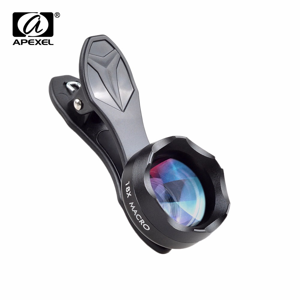 APEXEL-lente Macro de fotografía para teléfono móvil, lente Universal HD 18X para iPhone 6, 7, Xiaomi, Android e IOS