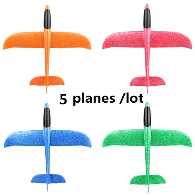 5pcs Big Hand Launch Throwing Glider Aircraft Inertial Foam EPP Airplane Toy Children Plane Models Outdoor Fun Toy