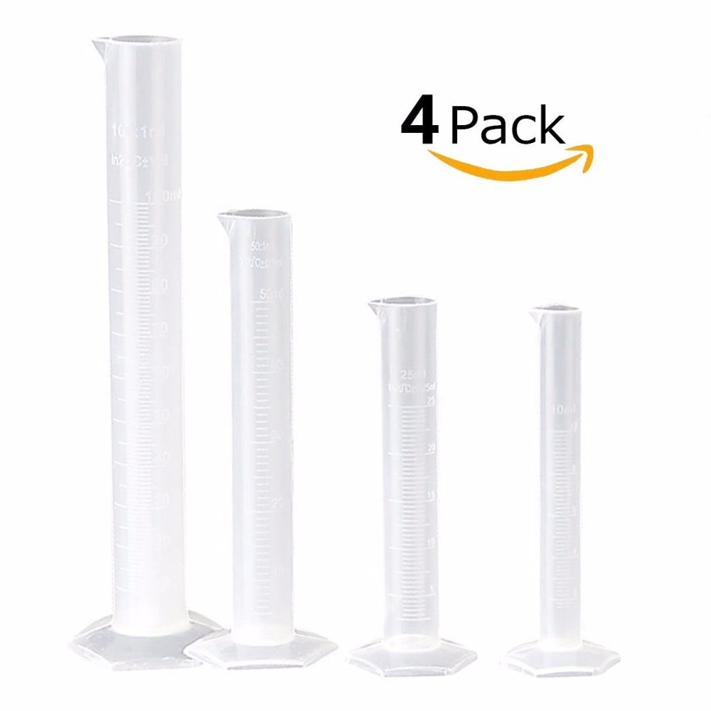 4pcs/set 10/25/50/100ML Mini Plastic Measuring Cup Jug Pour Spout Surface Kitchen Tool Supplies accessories tools