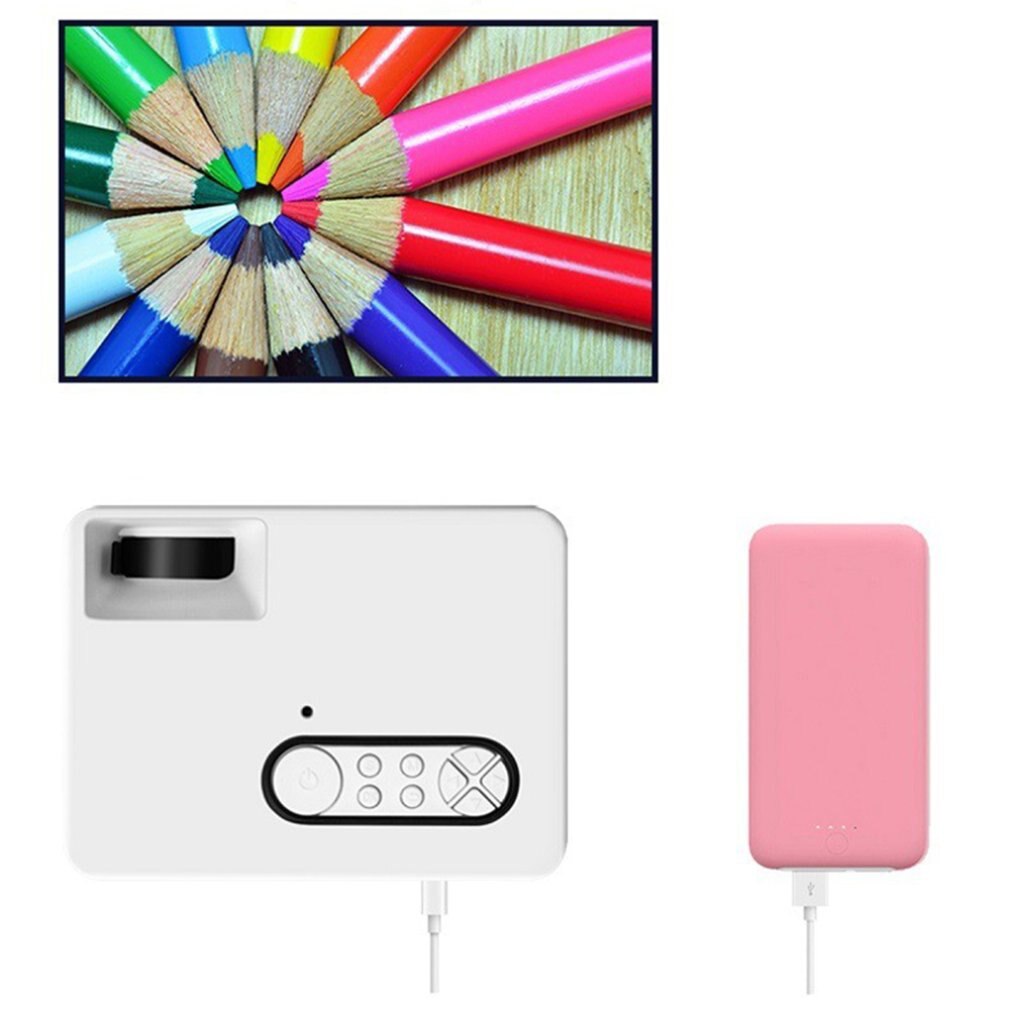 HD Mini Battery Projector LCD Led Portable Projector Home Theatre Cinema Led USB Kids Child Video Media Player