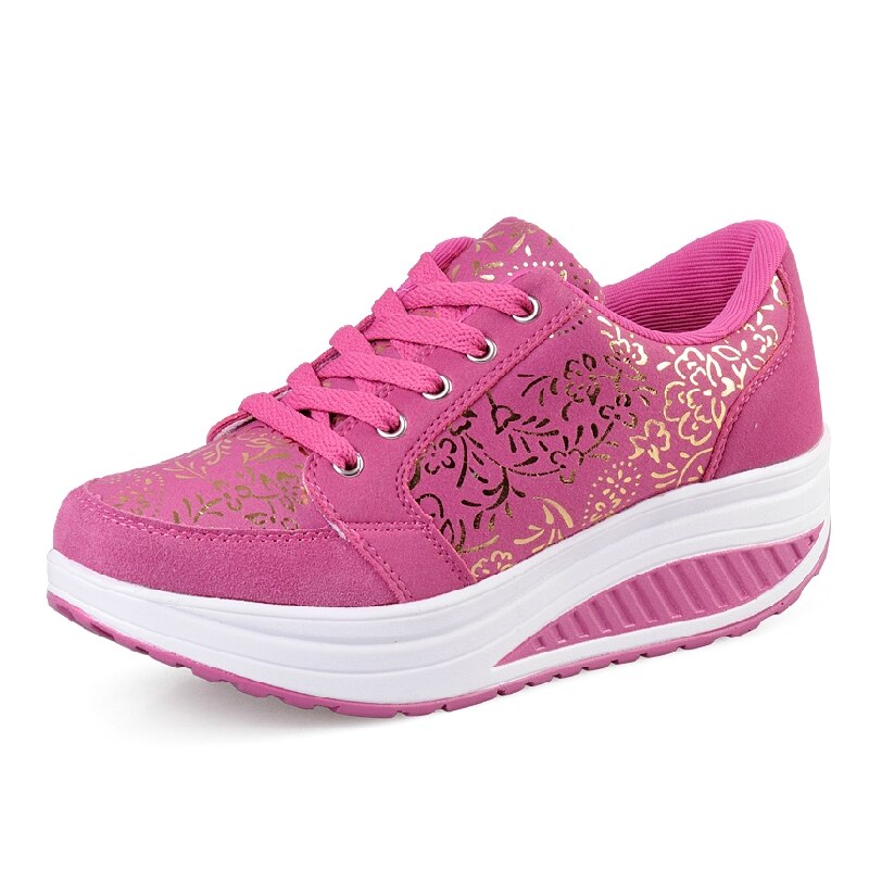 Women Swing Toning Shoes Height Increasing Fitness Shoes Ladies Lace Up Breathable Slimming Shoes Sports Sneakers #B2482