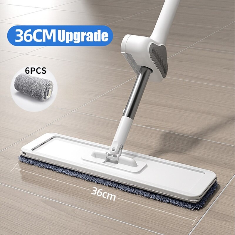Magic Squeeze Mop Lazy Free Hand Mop For Washing Floor Home And Kitchen Products Spin And Go Mops House Cleaning Cleaner: 36cm-Mop-6Clothes