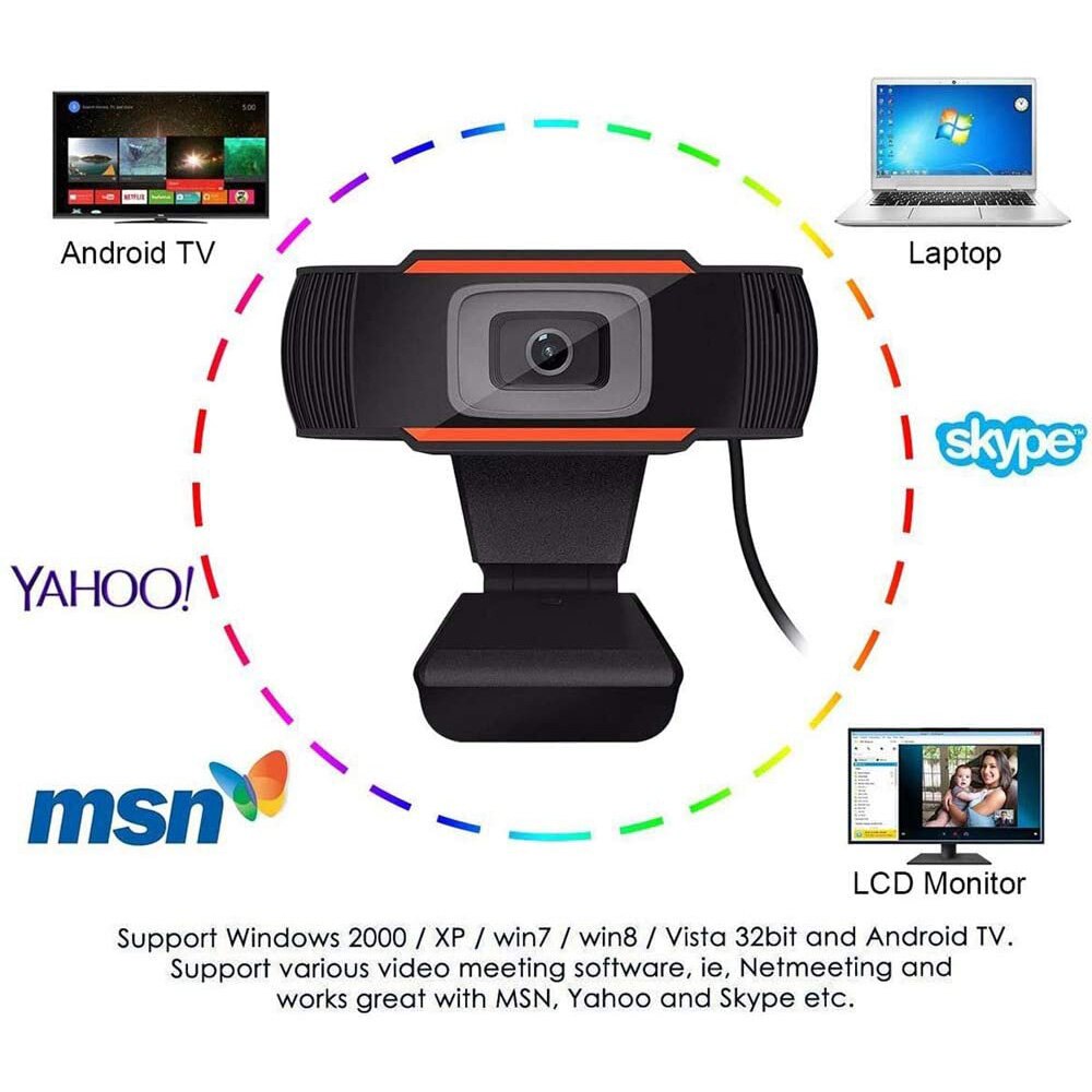 USB2.0 PC Web camera USB Camera Video Record with microphone rotating Camera With MIC For Computer For PC Laptop Skype MSN