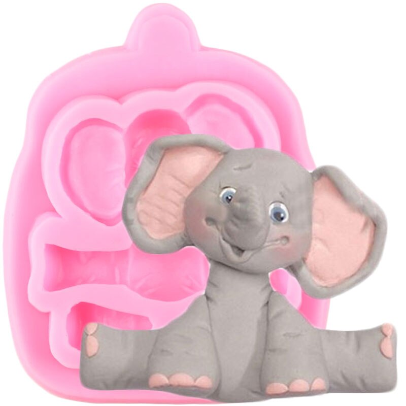 Animali della giungla stampo in silicone elefante scimmia giraffa mucca leone caramelle stampi per fondente al cioccolato strumenti per decorare la torta di compleanno del bambino: CF202