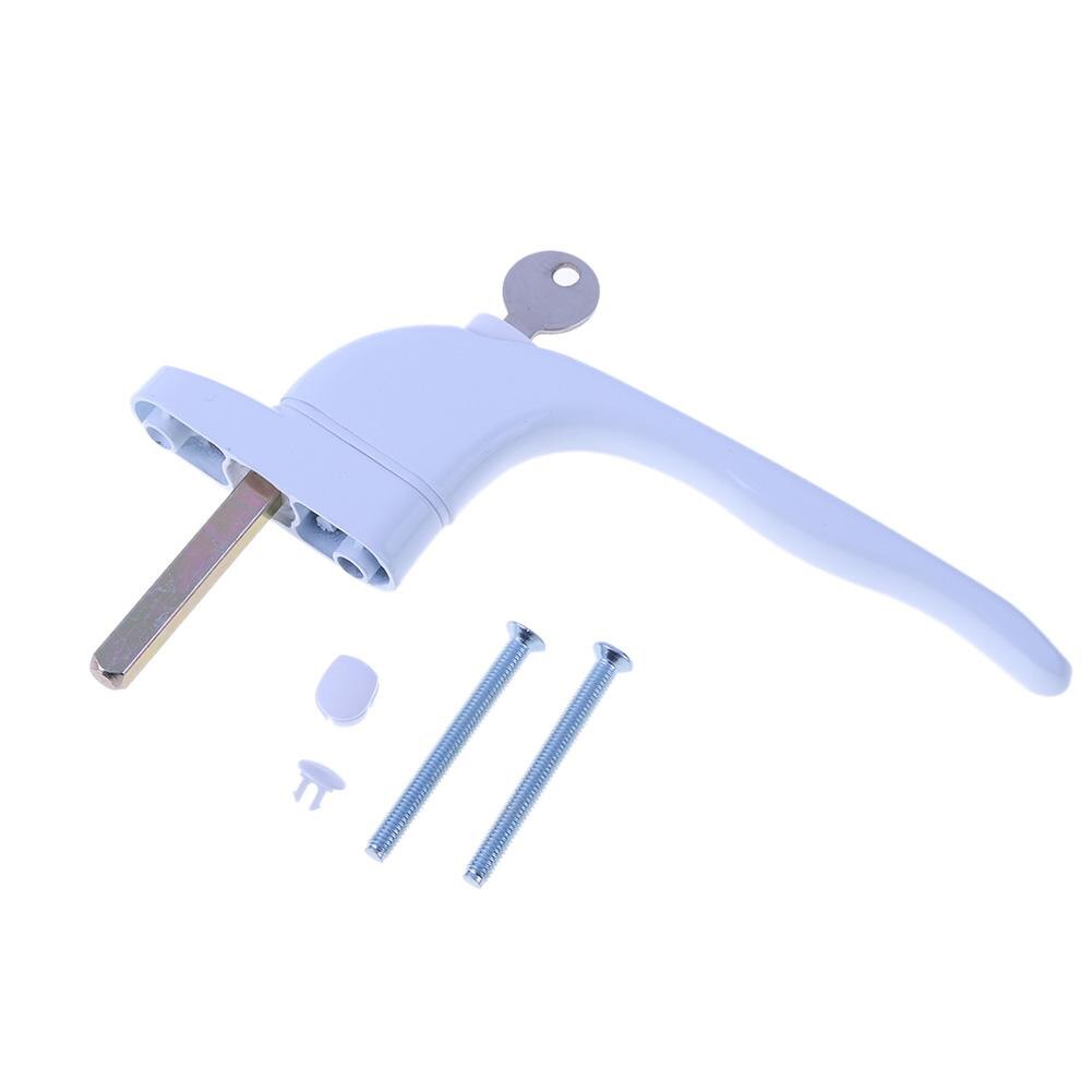 UPVC Universal Window Handle Key Locking For Double Glazing White Aluminum Alloy 4.5cm/1.77in Windows Handle Door Turning