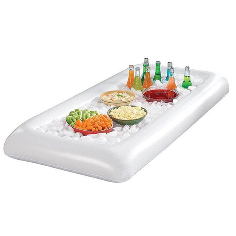 Ijsemmer Salade Bar Pvc Lade Voedsel Drinken Eettafel Creatieve Party Float Water Air Matras Zomer Opblaasbare Bier Tafel zwembad