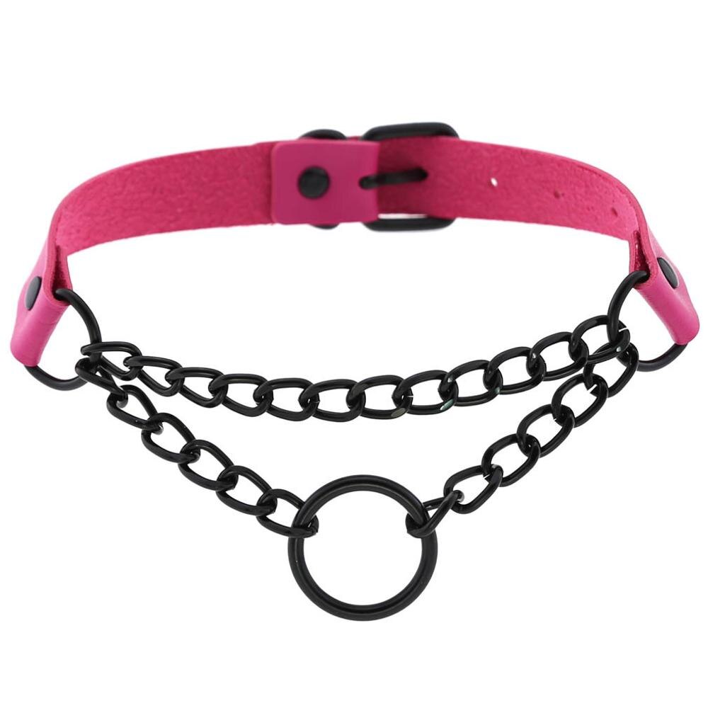 Schwarz Gothic O Kette choker kragen harajuku Punk Choker frauen mädchen schwarz leder chocker emo Kawaii hexe schmuck: rose red