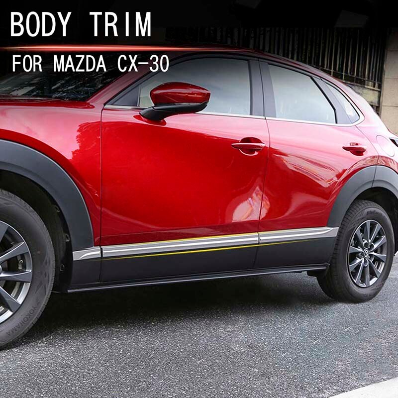 Door sill side body trim For Mazda CX-30 Car sideways side skirts stainless steel Modified pieces