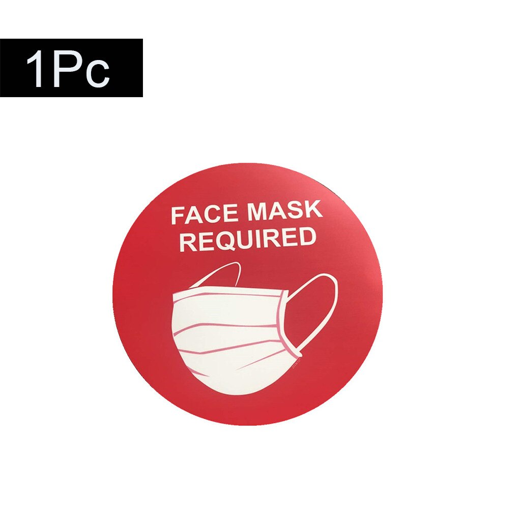 Mascarilla facial con señal de ventana de pared, pegatina de seguridad del público, pegatinas de decoración de jardín y hogar, redondeadas, d3