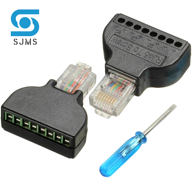 RJ45 Stecker auf 8 Pin AV Schraube Terminal Stecker Schraube Adapter Block Kabel Netzwerk Stecker Ethernet für CCTV Digitale Internet stecker