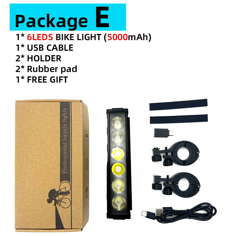 TouCloud Bicycle Light Front 8LEDs Bike Light 10000mAh Power Bank Flashlight USB Charging MTB Road Cycling Lamp Accessories Tail: Blue