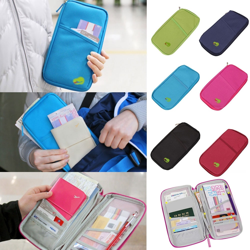 Travel Journey Document Organizer Wallet Passport ID Card Holder Ticket Credit Card Bag Case Purse