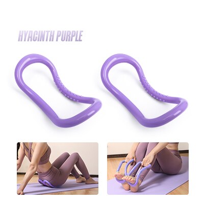 Círculo Mágico de Yoga para ejercicio en casa, anillo de Fitness para Pilates, lazo en la cintura y el hombro, suministros deportivos, herramientas de entrenamiento, equipo de resistencia: 2 Purple