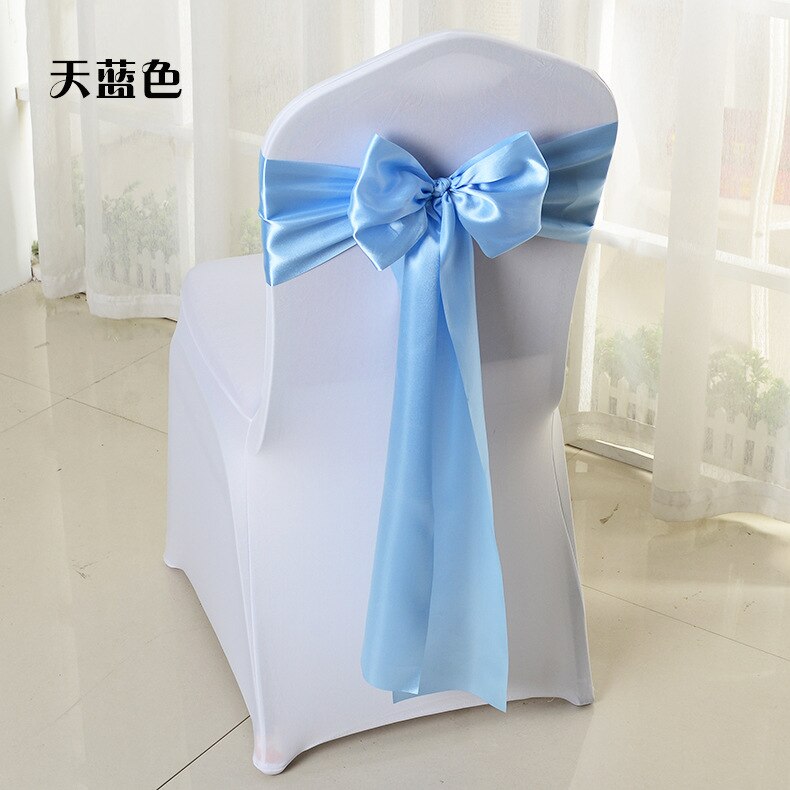 Elegante Stuhl Schärpen Cadeiras Feier Licht Zeremonie Hotel Bogen Noeud Chaise Mariage Krawatten: Schleife Himmel Blau