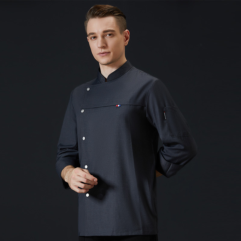 C316 Waiter Cost Adult Chef Jacket Men Unisex Waiter Jacket Buttons Restaurant Waiter Uniform Kitchen Cook Coat Wear