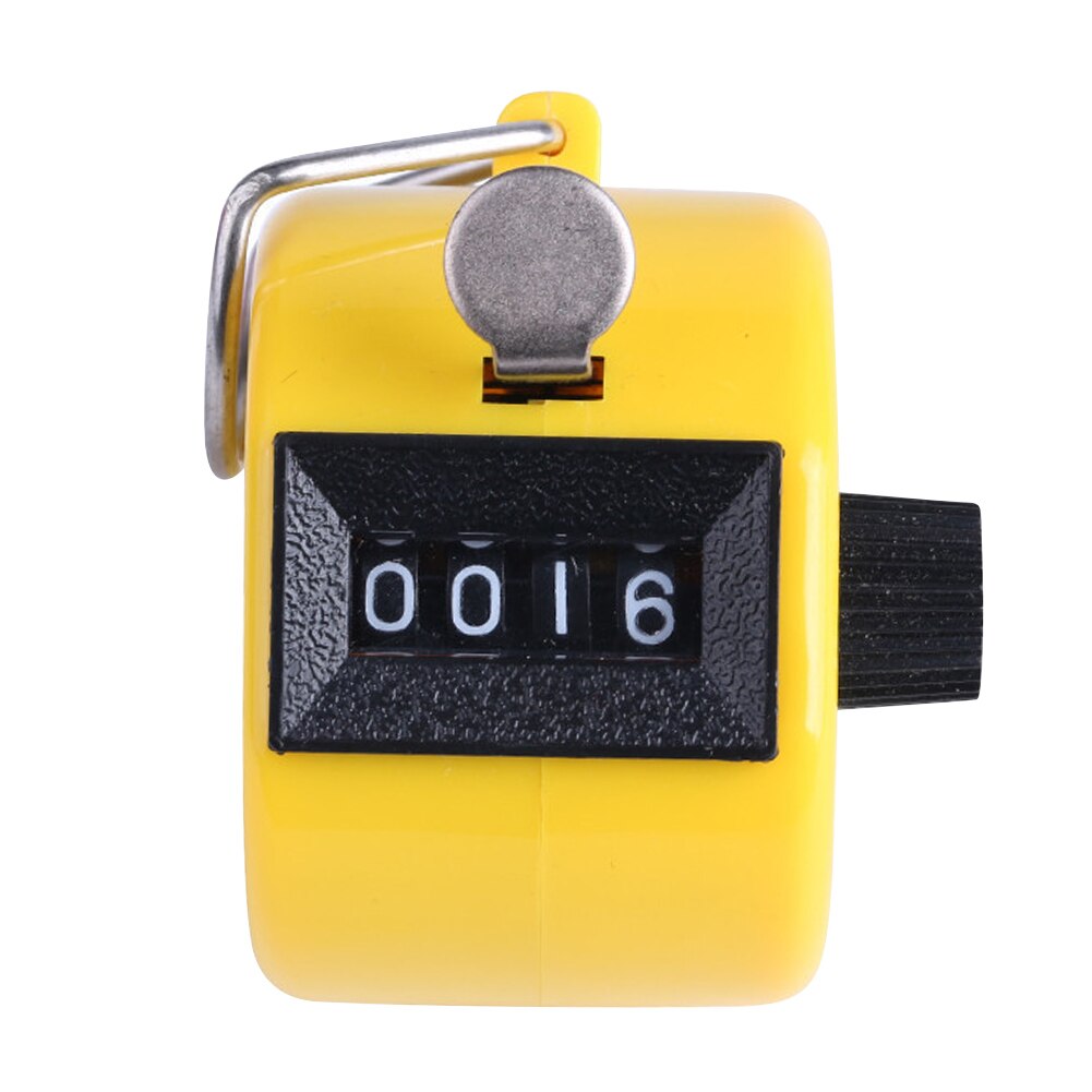Mini Mechanical Count Tool Finger Press Counting Clicker 4 Digit Counters Mechanical Counter Manual Clicking Hand Counter Sports: YELLOW