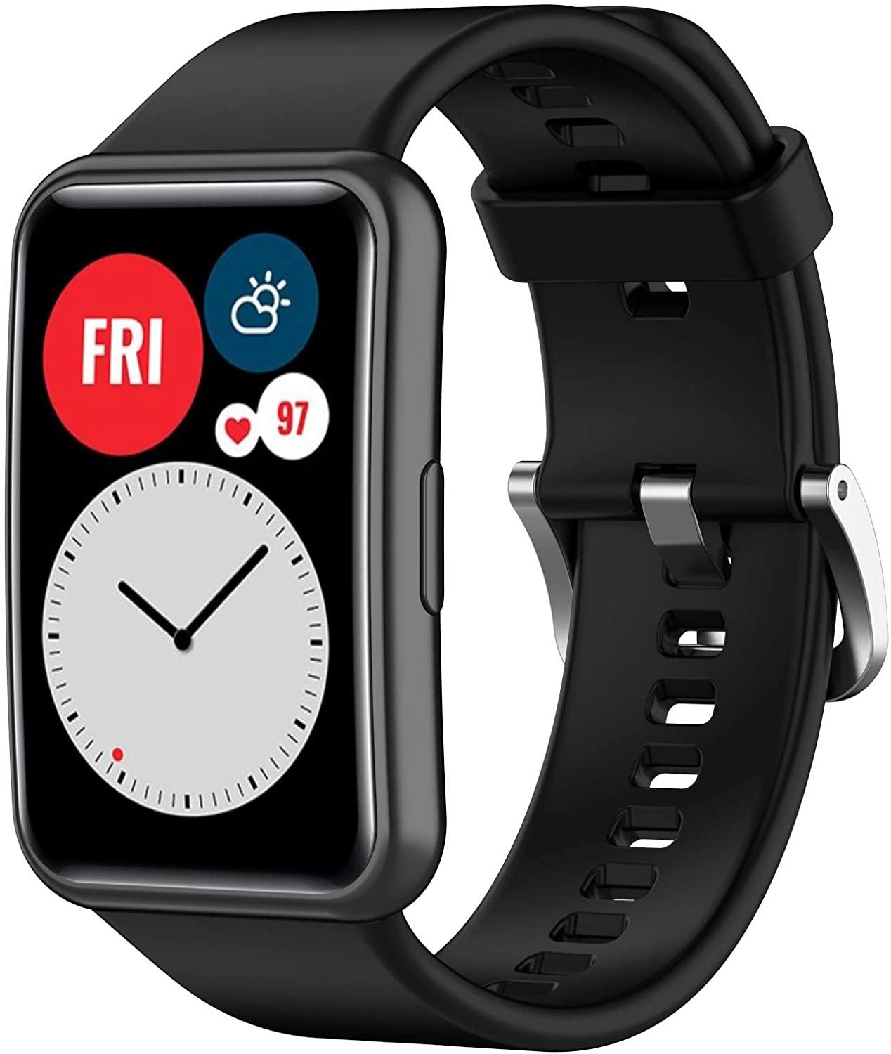 Silicone strap For Huawei Watch FIT band Smartwatch sport belt Replacement Wristband Belt bracelet correa Huawei Watch fit Strap: black