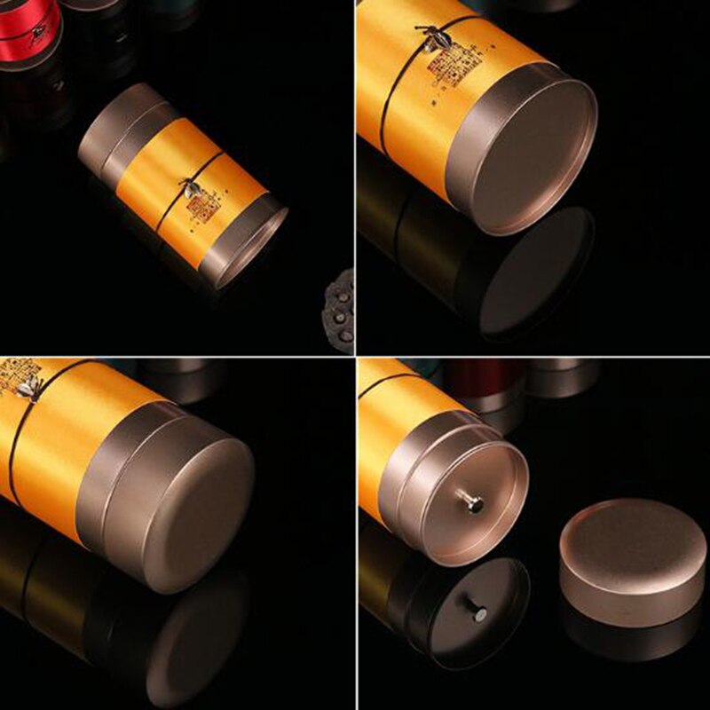 Metal Universal Tea Caddy Sealed Jar Tea Box for Puer Green Tea Storage Chinese Style Household Accessories