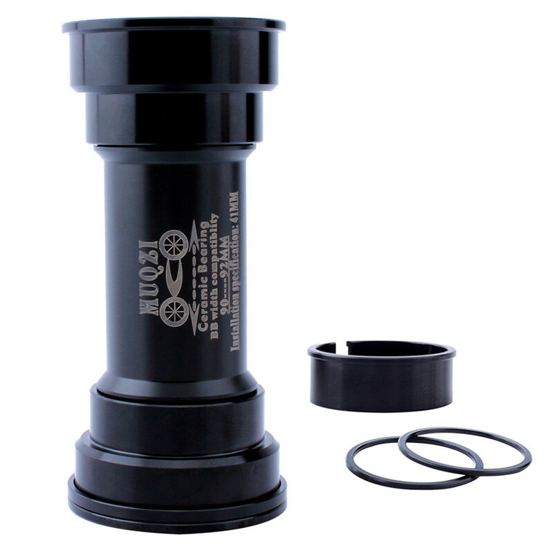 BB90-92Bottom Bracket,Ceramic Bearing,Mountain Road Bike Press,Axle,Waterproof Alloy Bottom Bracket,22 24mm Crank Parts: Black