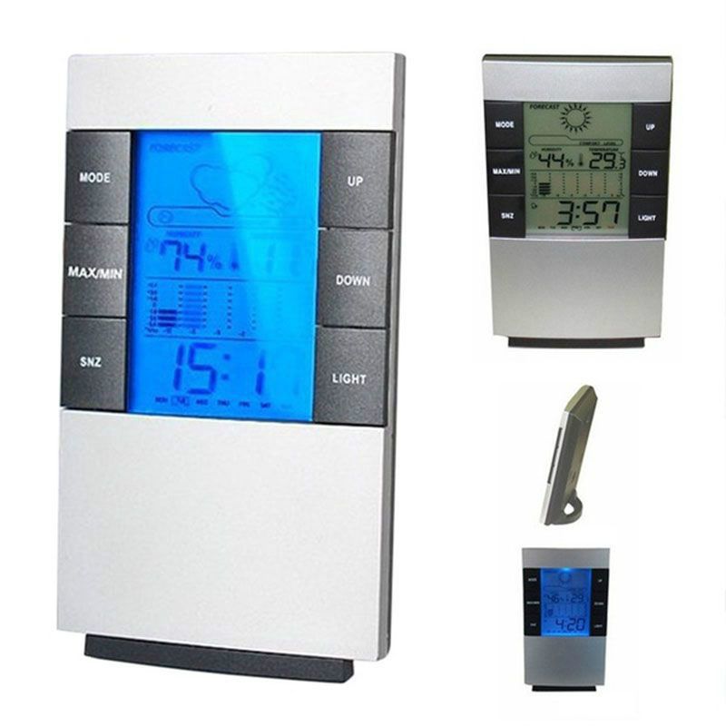 Digital Alarm Clock Temperature Humidity Weather Forecast Led Clock LCD Display Multifunction Perpetual Calendar Weather Station