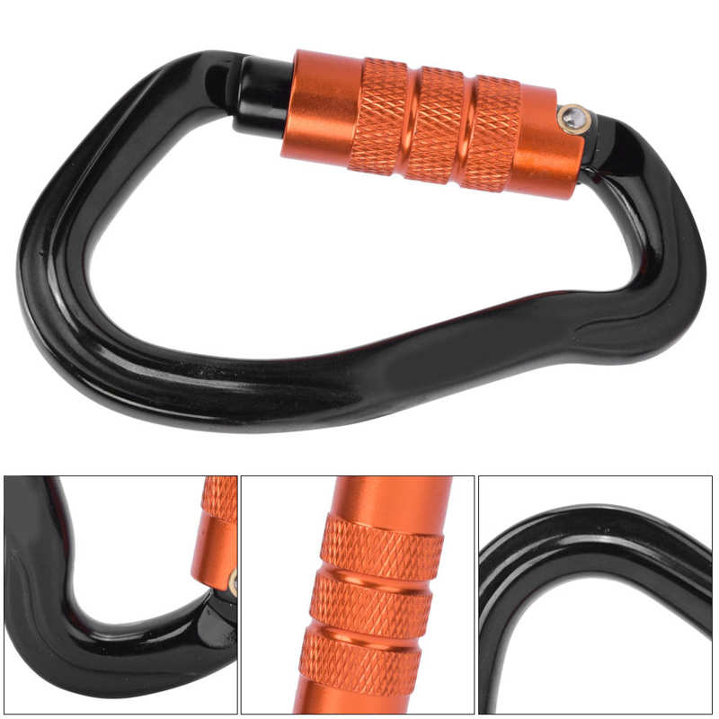 7075 Aviation Aluminum Master Lock Carabiner Safety Buckle Security Equipment Gear for Outdoor Climbing