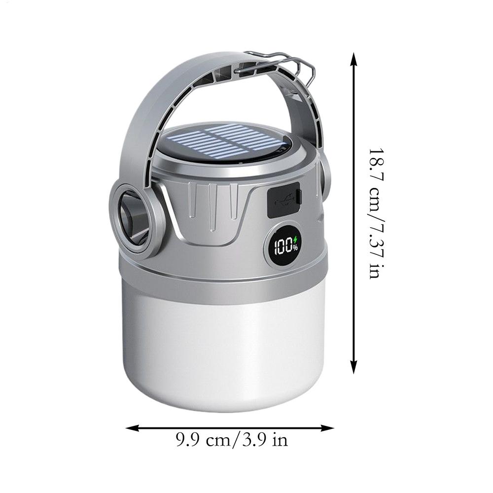 Camping Solar Lights Outdoor Tent Light Foldable Picnic Lantern 4 Speed Adjustable Lamp Flashlight Rechargeable LED Camp Lantern: Default Title