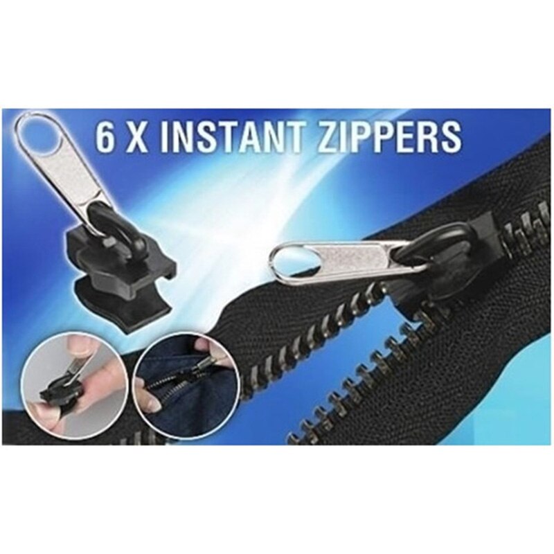 6 Stks/zak Universal Instant Fix Rits Reparatie Kit Vervanging Zip Slider Tanden Rescue Ritsen Voor Naaien Kleding