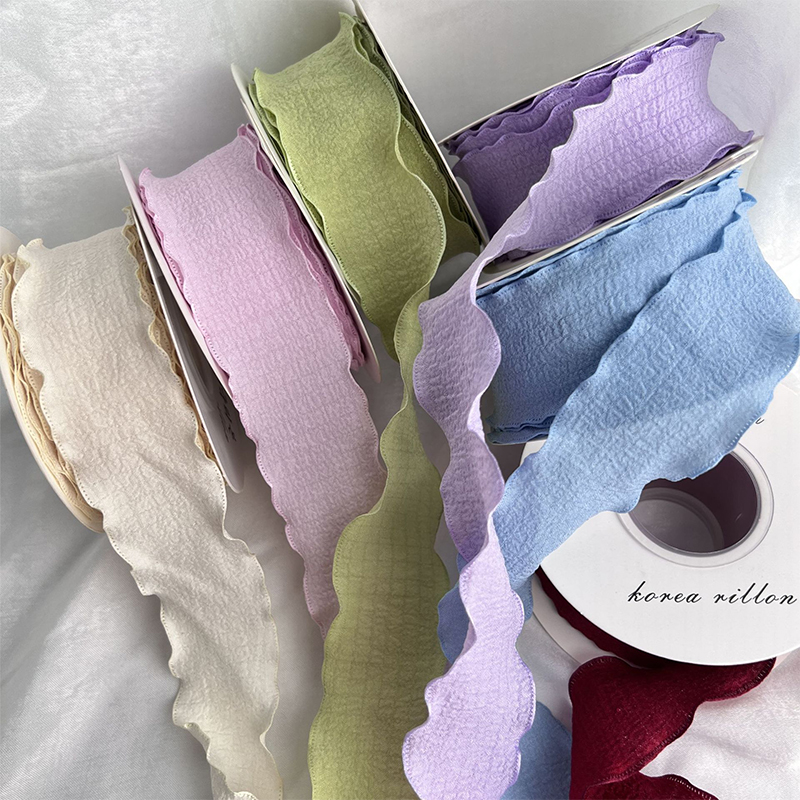 10 Yards Handmade Frayed Edged Chiffon Silk Ribbons DIY Wedding Invitation Wrapping Bouquets Packaging Party Decorations