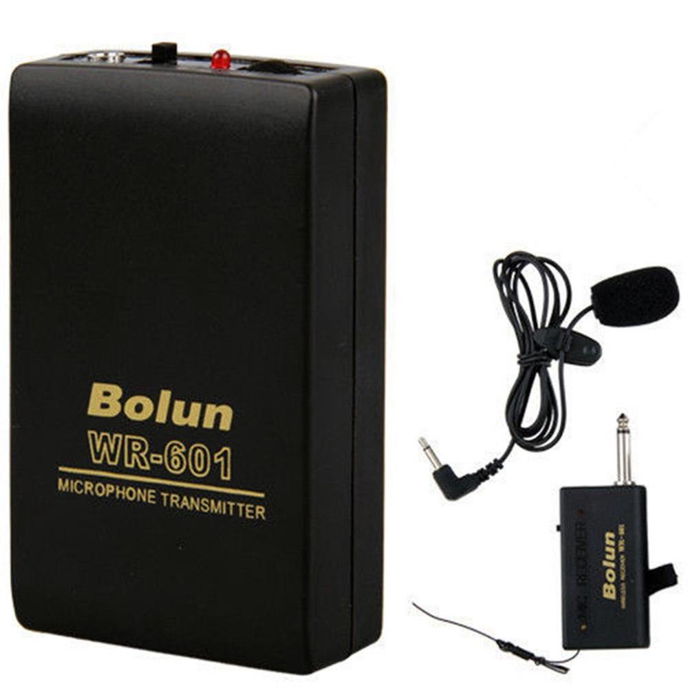 Wireless Microphone System with Transmitter &amp; Receiver Portable Clip-on Microphone for Teaching Public Speaking WR601