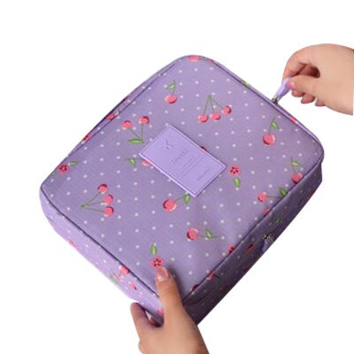 Marka wielofunkcyjny organizer wodoodporna przenośna torba na kosmetyki do makijażu mężczyzna kobiet kosmetyczka niezbędnik podróżny kosmetyczka: Purple Cherry