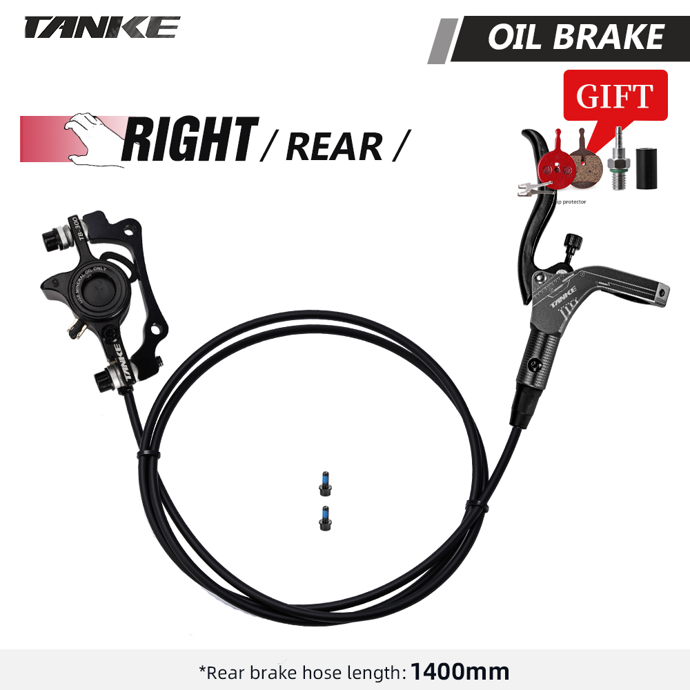 TANKE-Juego de frenos de disco hidráulicos para bicicleta de montaña, rotores de 160mm, placa de pinza de aceite, abrazadera delantera y trasera para bicicleta de montaña, mango de 22,2mm, un pilar: YELLOW