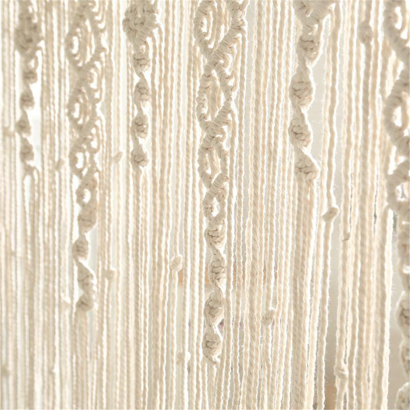 Cortina de puerta de macramé tejida a mano, tapiz bohemio para colgar en la pared, para el hogar, ventana, puerta, dormitorio, sala de estar, decoración de fondo de boda