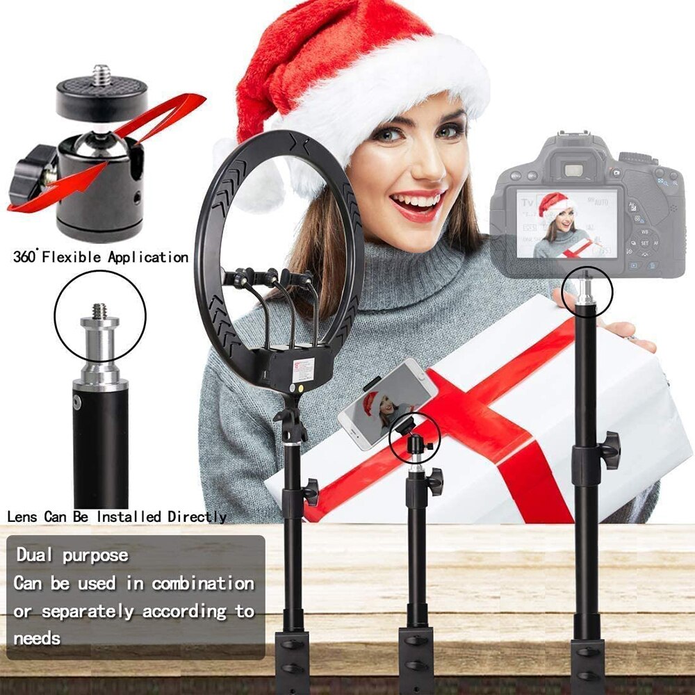 C Clamp Desk Mount Light Stand with 1/4" Ball Head Adjustable Tabletop Bracket Stand for DSLR Camera Video Monitor Microphone
