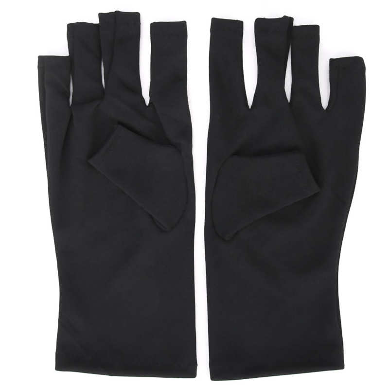 Gants de Protection UV pour manucure professionnelle, pour Nail Art, pour la Protection des mains de la plupart des gens, pour la randonnée: black