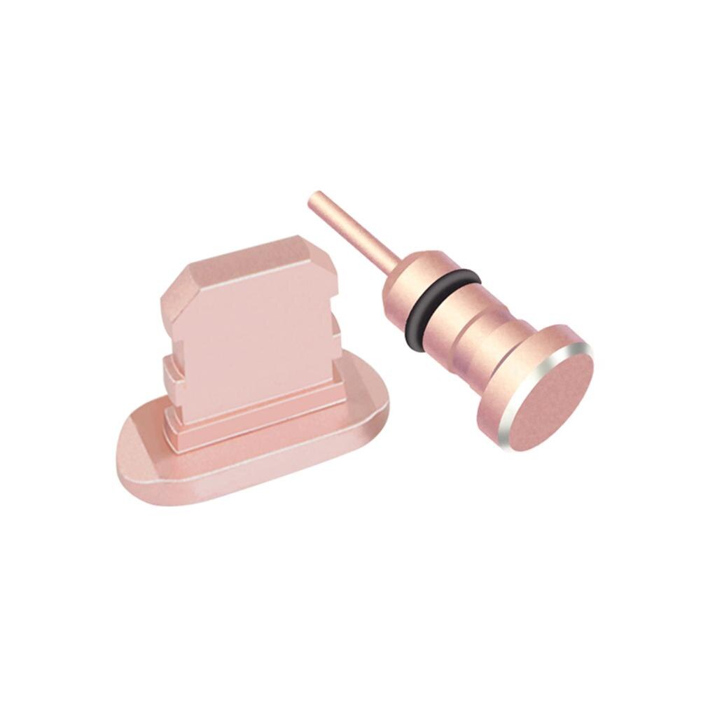 Conector Micro USB tipo C para auriculares, puerto de carga, portátil, antipolvo, eliminación de tarjetas, Pin para Samsung, iPhone, Huawei, iPhone, 1 ud.: Rose Gold for iPhone