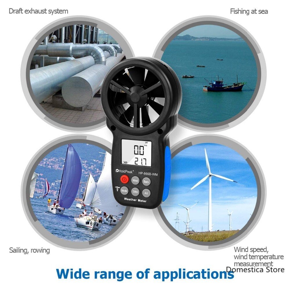 Anemometer Digital Wind Speed Measurement Tester Dew Point Altitude Temperature Test Multi-function Wind Device Handheld Tools